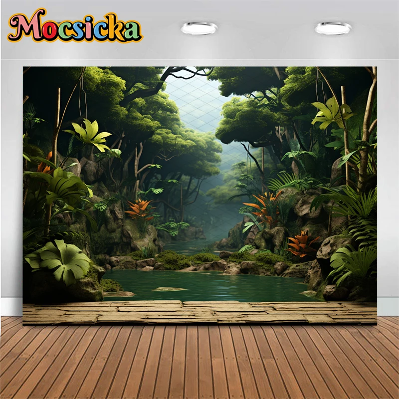 Moclicka latar belakang Musim Semi fotografi hutan Paskah pohon hijau hewan anak-anak properti menembak bayi latar belakang foto ulang tahun