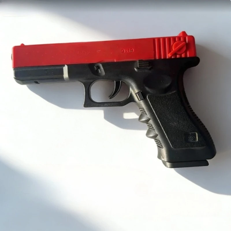 

Безопасный игрушечный пистолет с резиновыми пулями 7-8 мм, модель G17 из сплава, игрушка для игр на дальних дистанциях, отличный подарок на день рождения для детей