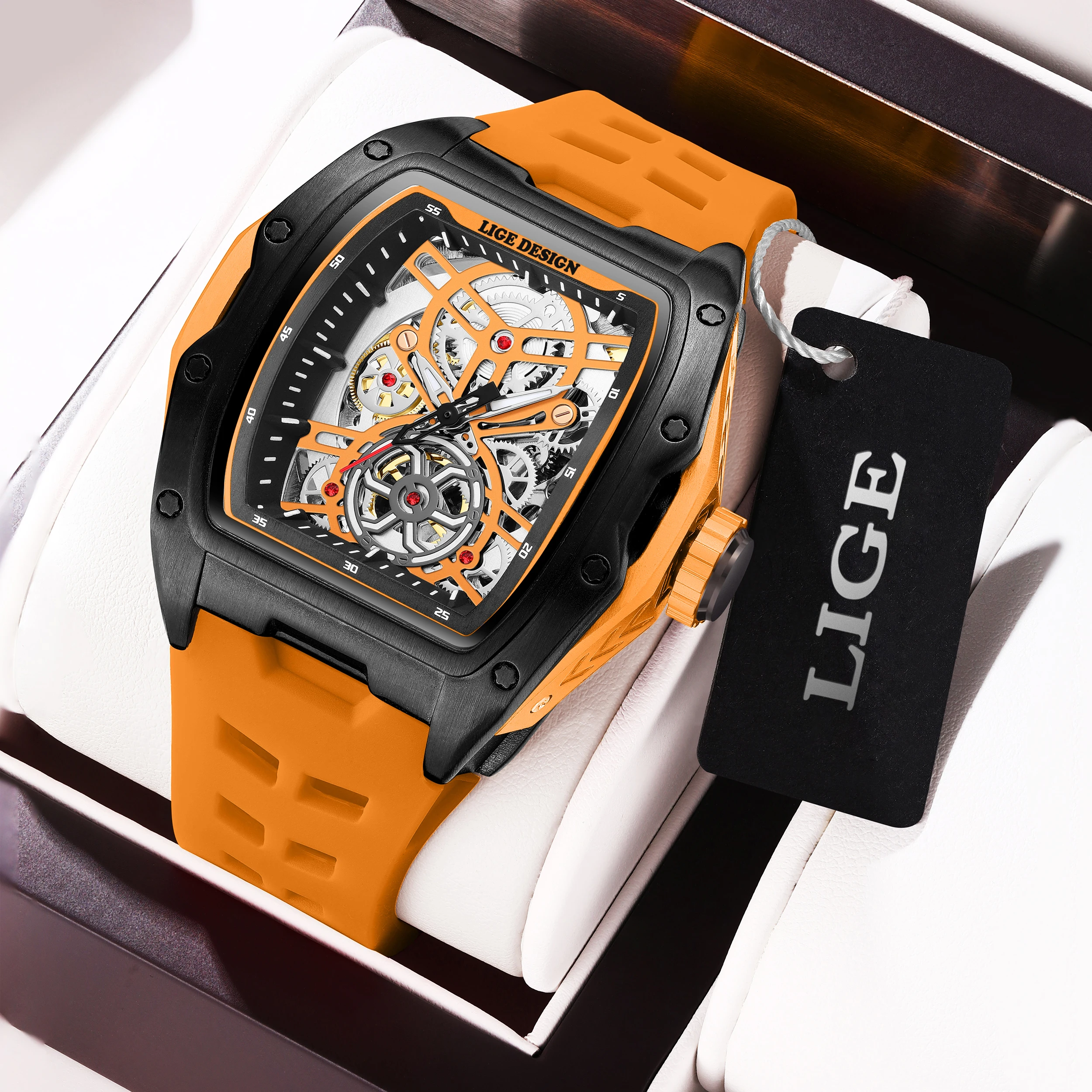 

Новые роскошные механические часы LIGE для мужчин, автоматический механизм, дата, светящиеся в темноте, водонепроницаемые, для дайвинга, активного отдыха и спорта, reloj