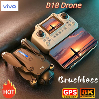 VIVO D18 Pro VR Drone 8K Profeissional Aerial HD Dual Camera Intelligent Opstacle Avoidance Brushless Power Foldable Toy UAV