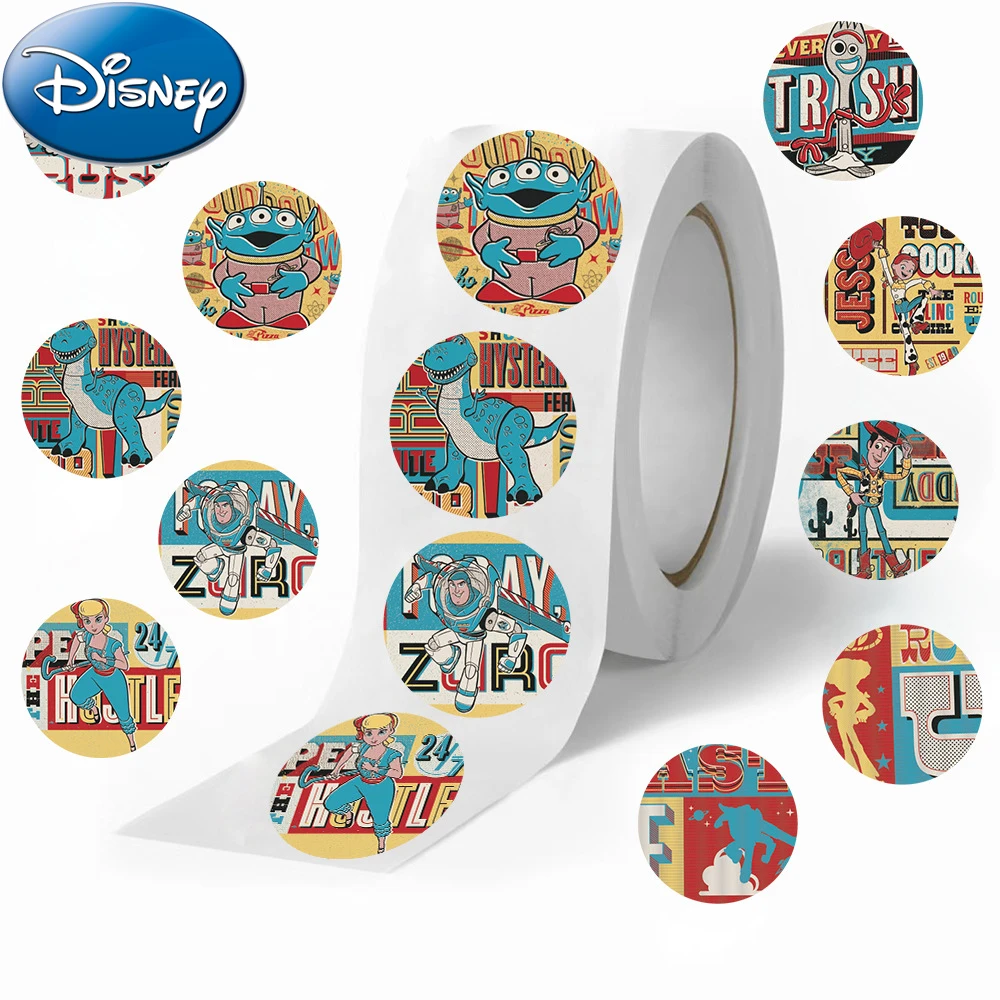 

500pcs/roll Disney Toy Story Cartoon Stickers Kid Reward Sticker Toy DIY Water Bottle Phone Case Luggage Graffiti Sealing Decals