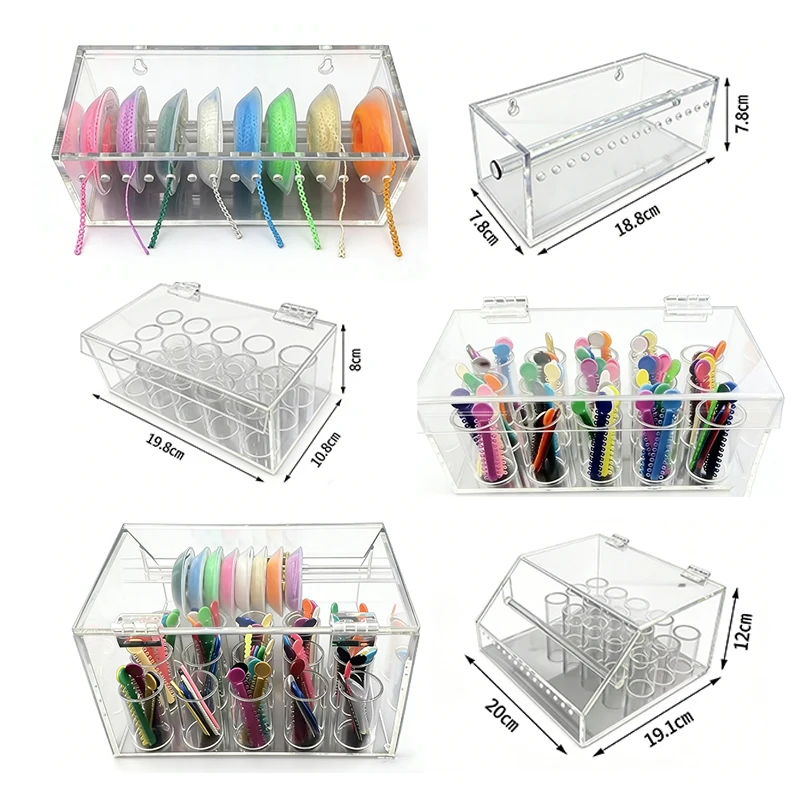 Dental Acrylic Organizer for Ligature Tie Orthodontic Power Chain Storage Box Dispenser Elastic Bands Placer Case Lab Tool Holde