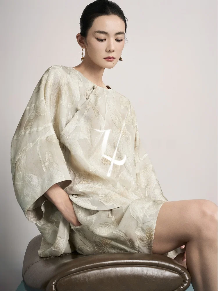 

Новый летний комплект из шелкового топа и шорт в китайском национальном стиле SailingLUO25 с эффектом тай-дай, модный женский комплект с круглым вырезом и рукавом 3/4