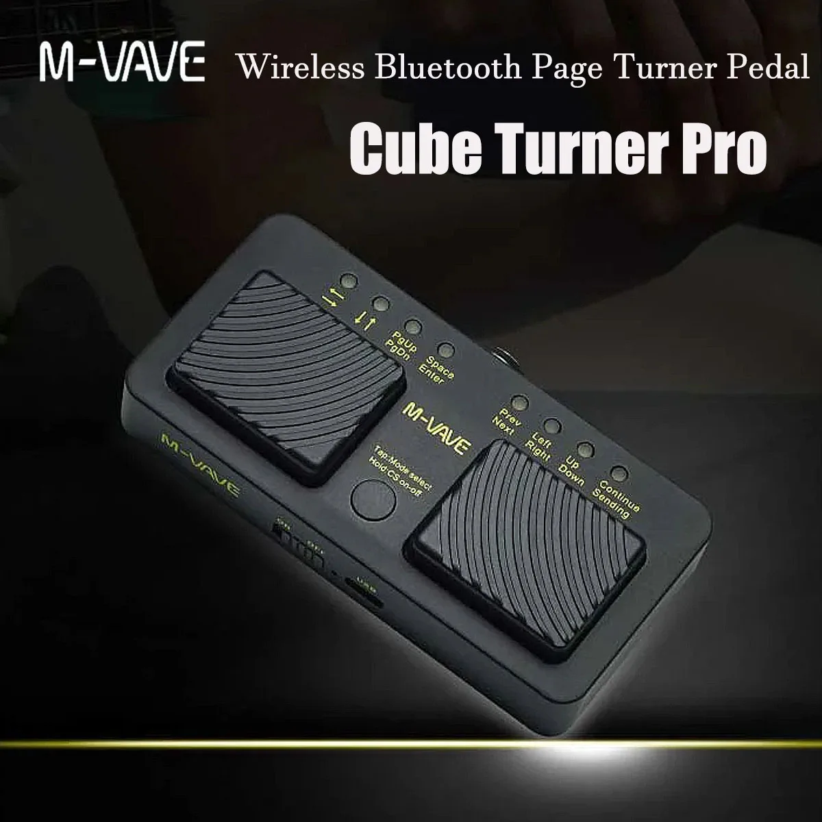 

Беспроводная Bluetooth-педаль для перелистывания страниц M-VAVE Cube Turner Pro, 7 режимов, перезаряжаемая через USB, для музыкантов