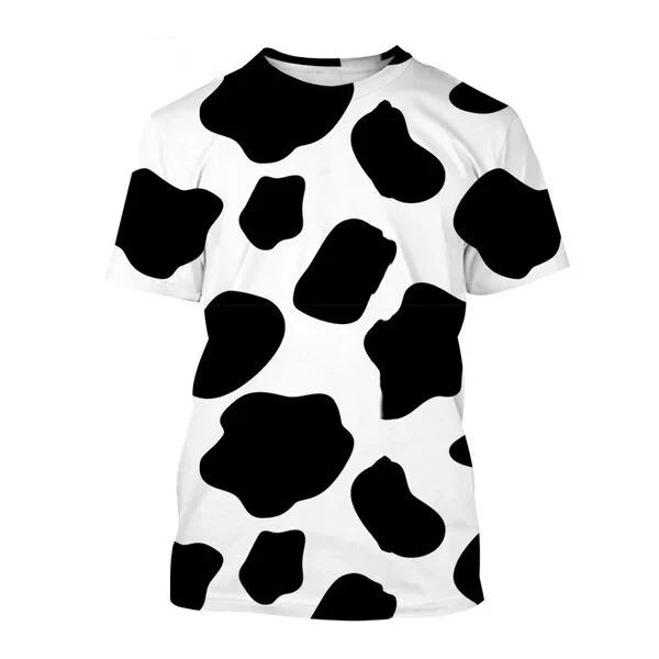 Summer Fashion New Cow 3D Print T-shirts Women Streetwear Casual Harajuku Short Sleeve T Shirt O-neck Kids Tees Tops Clothing