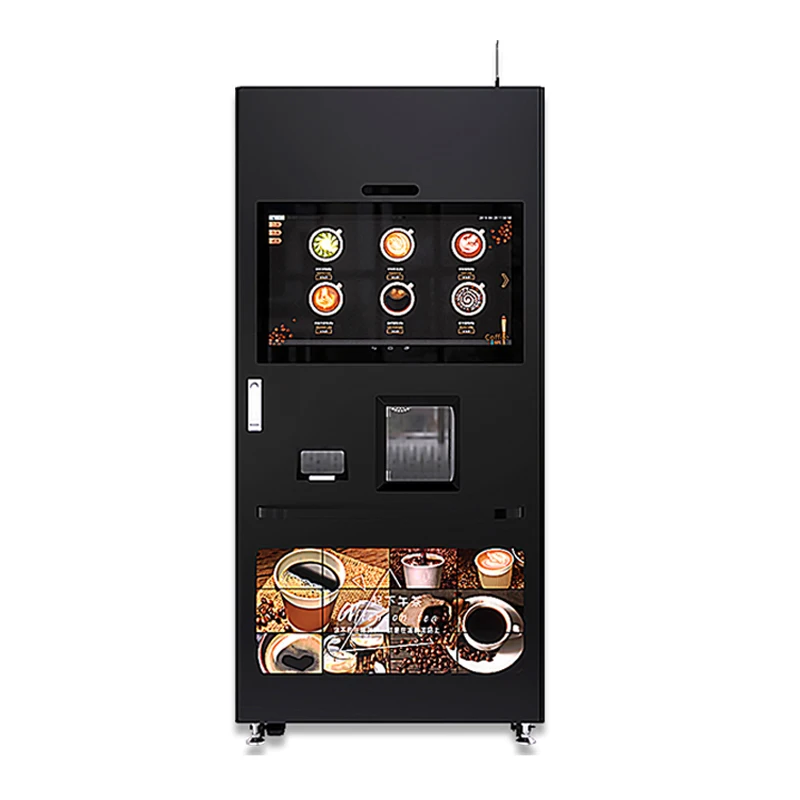 Automatic Freshly Ground Espresso Commercial Beverage Dispenser Coffee Vending Machine  Smart QR Code for Business Money Making