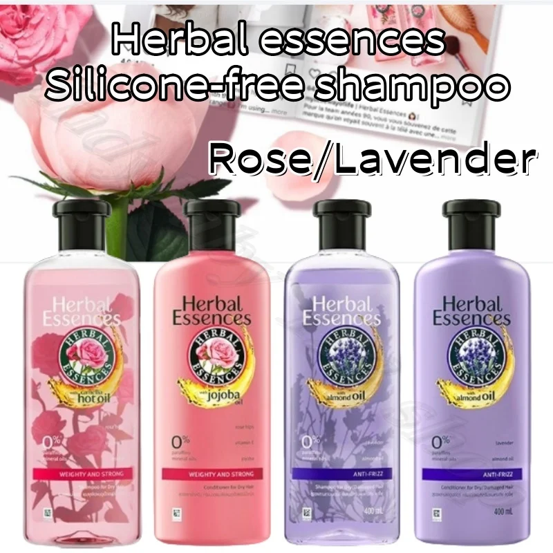 

Herbal essences Silicone Free Shampoo Rose/Lavender Essential Oil Formula Refreshing Fluffy Lasting Fragrance 400ml+400ml