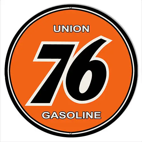 Union 76 Gasoline Metal Sign 14 & 18 Round