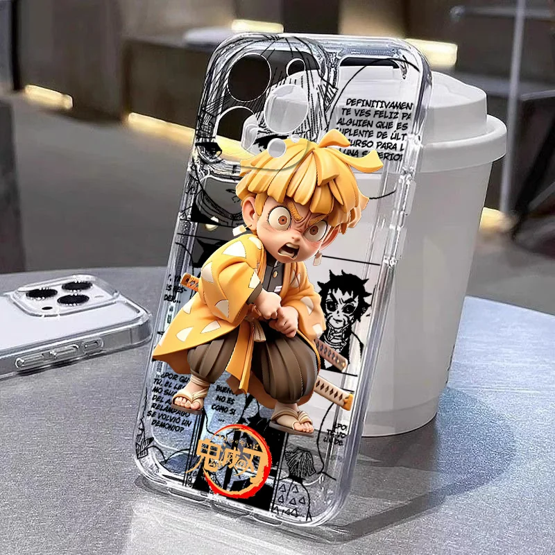 Demon Slayer Agatsuma Zenitsu For Realme10 9 C30 53 63 Narzo50 Find X5 Reno12 11 10 8 7 6 Pro Plus Transparent Space Phone Case