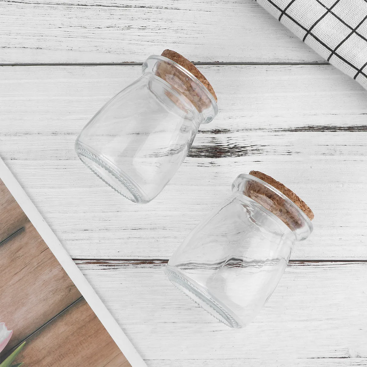 2 Frascos de Vidrio para Almacenar Alimentos con Tapa Hermética para Té, Arroz, Frijoles, Nueces, Cereales, Alimentos Secos, Mermelada, Azúcar, Sal, Pimienta y Dulces