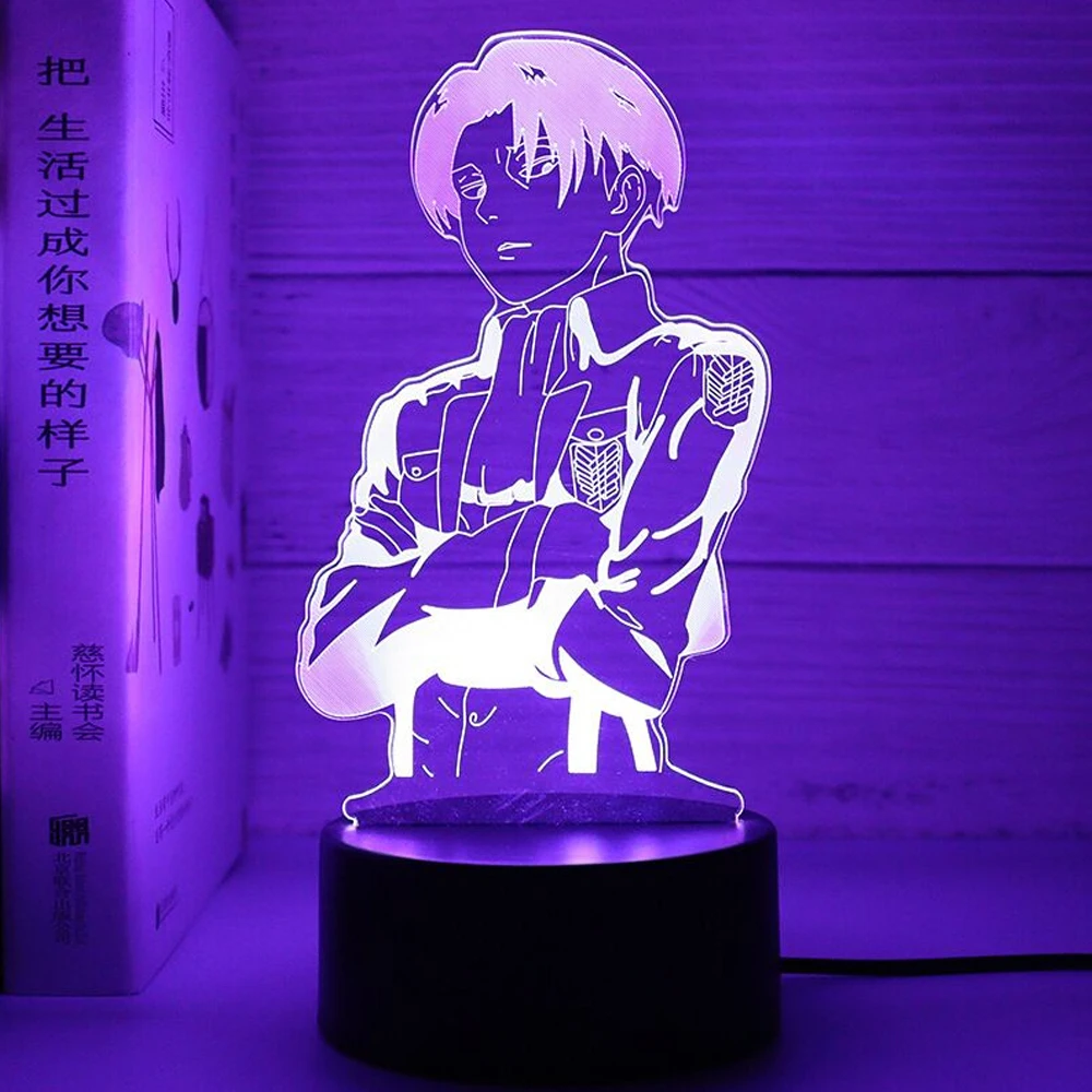 Anime Attack on Titan 3D Gamer Lamp LED Night Light 7/16 colori telecomando Home Bedroom figure lampade regali notturni decorativi