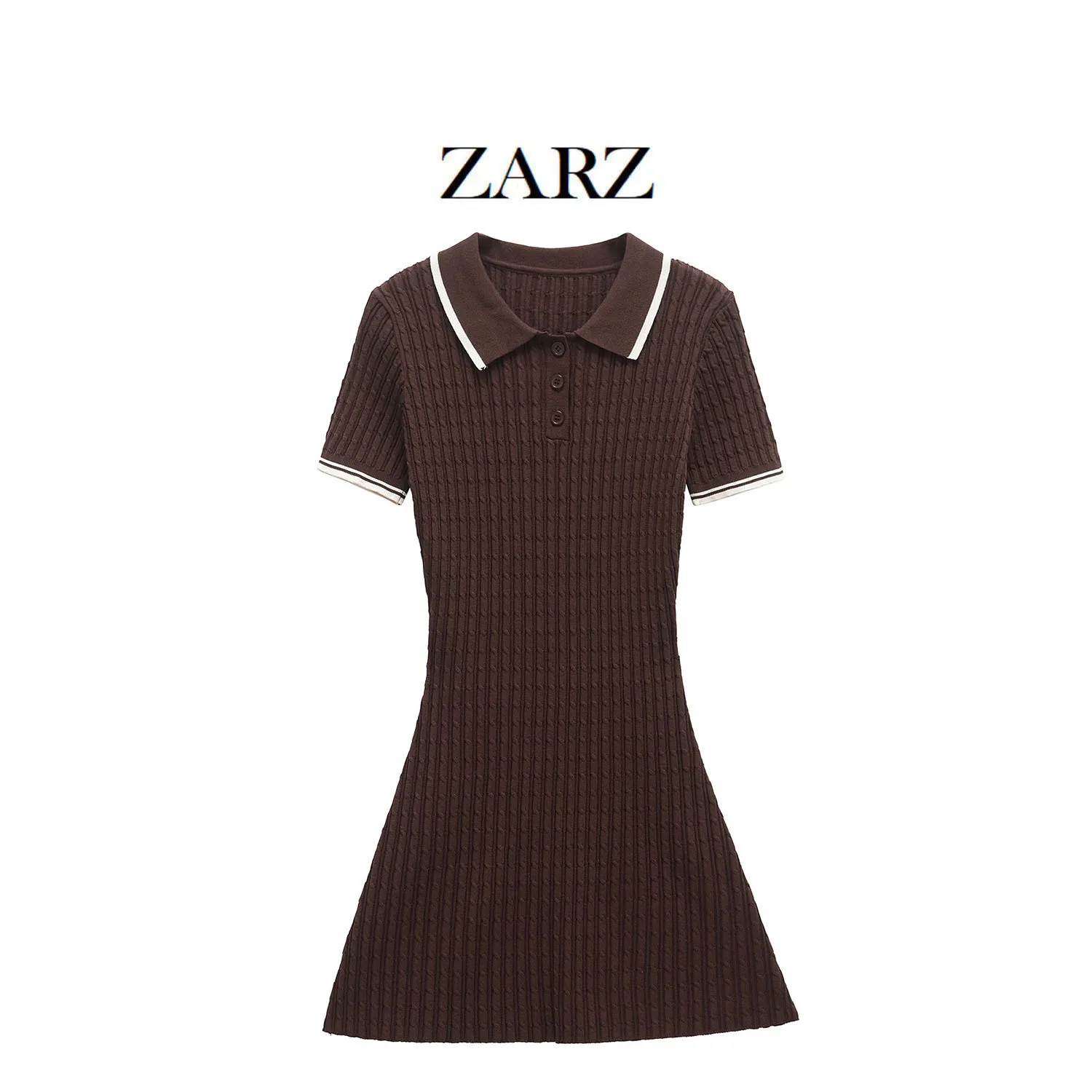 

Women's Short Sleeve Dress 2025 Autumn Knitting Dress New Classic Knit Mini Dress Handmade Stylish Knitted Bodycon Dress