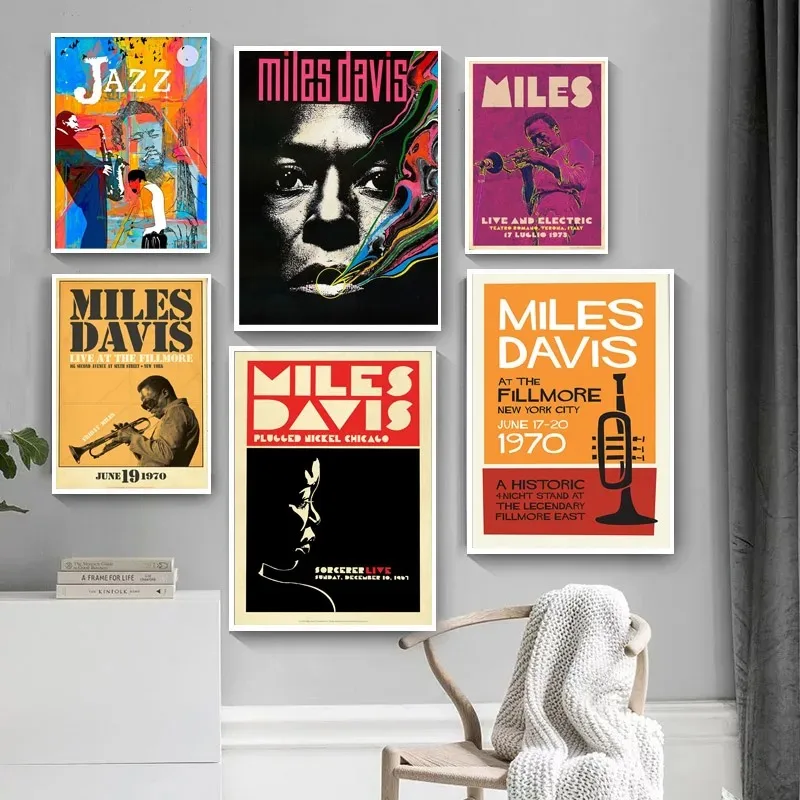 Hot Miles Davis Kind of Blue Brew Jazz Music Star Album Cover Poster Prints Wall Art Painting Picture Photo Gift Room Home Decor