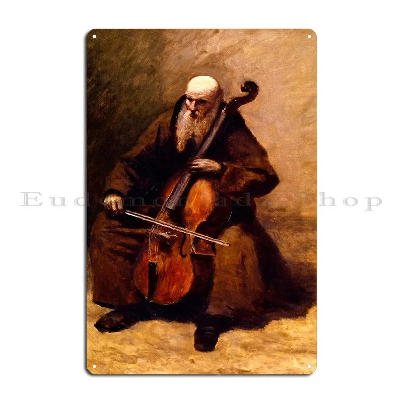 The Monk Camille Corot Metal Plaque Poster Customized Mural Design Wall Cave Retro Tin Sign Poster