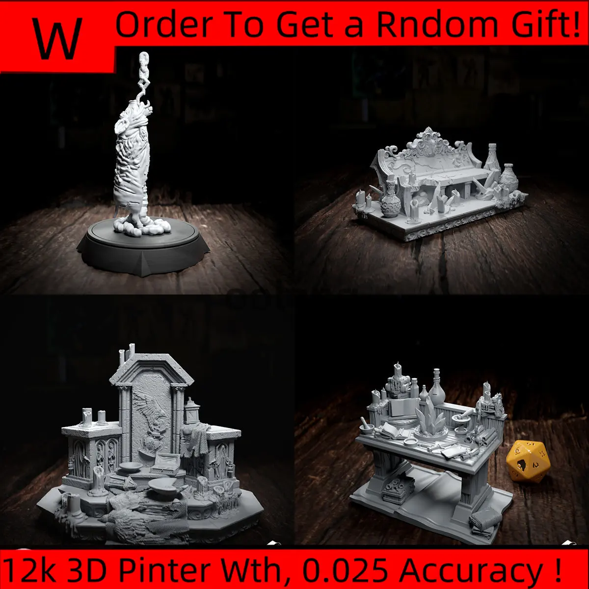 Miniature Landform Medieval Churches Altars Alchemist Tables And Chairs Dead Pig Sacrifices Dnd Scene Model