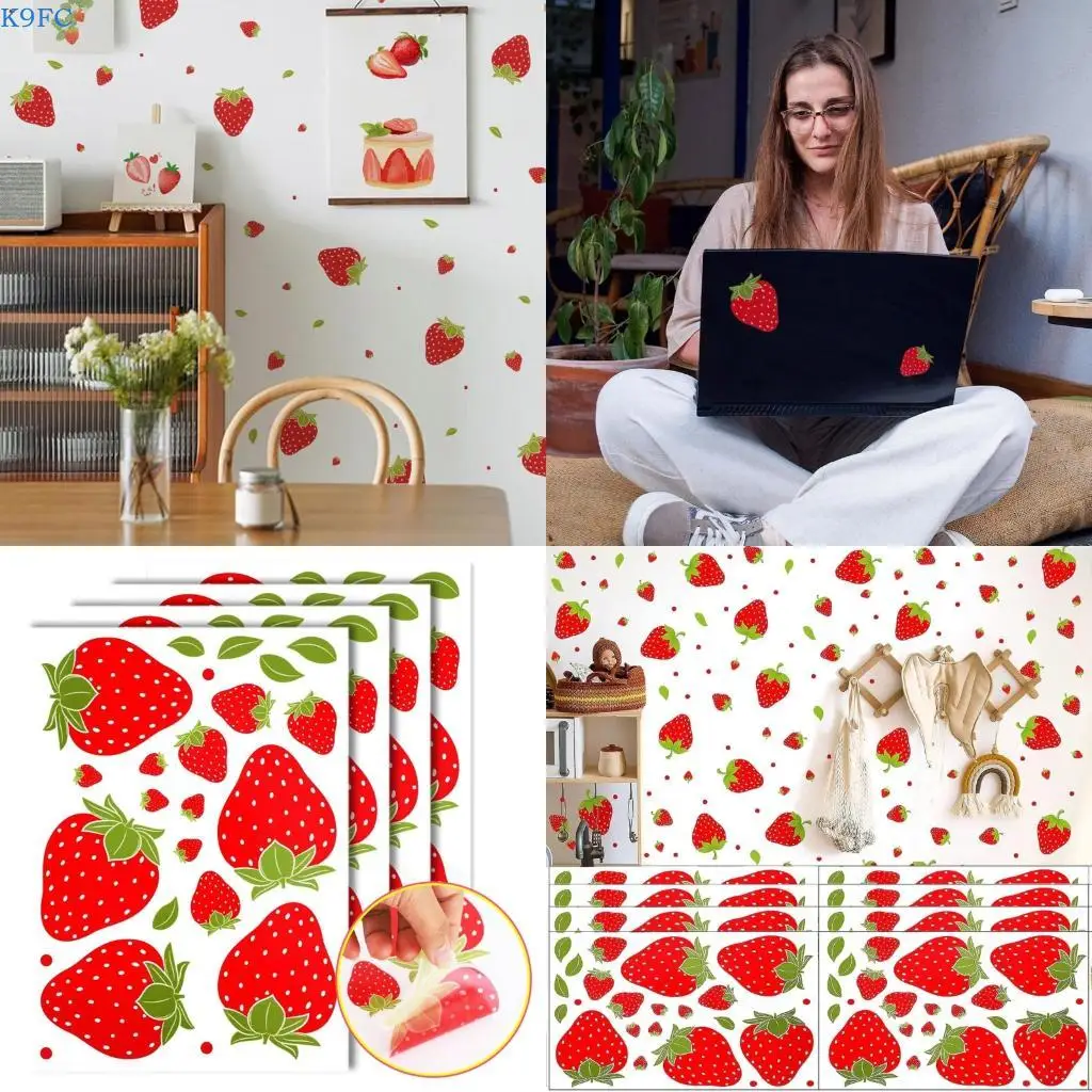

K9FC Съемная клубничная наклейка для стенки керамические плитки водонепроницаемые ПВХ стены на стены для детской комнаты