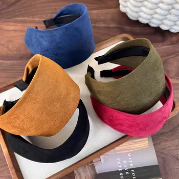 復古仿麂皮寬邊髮箍,秋冬女款氣質髮箍,防滑髮帶頭飾 10 最佳銷售 超寬頻 - №10