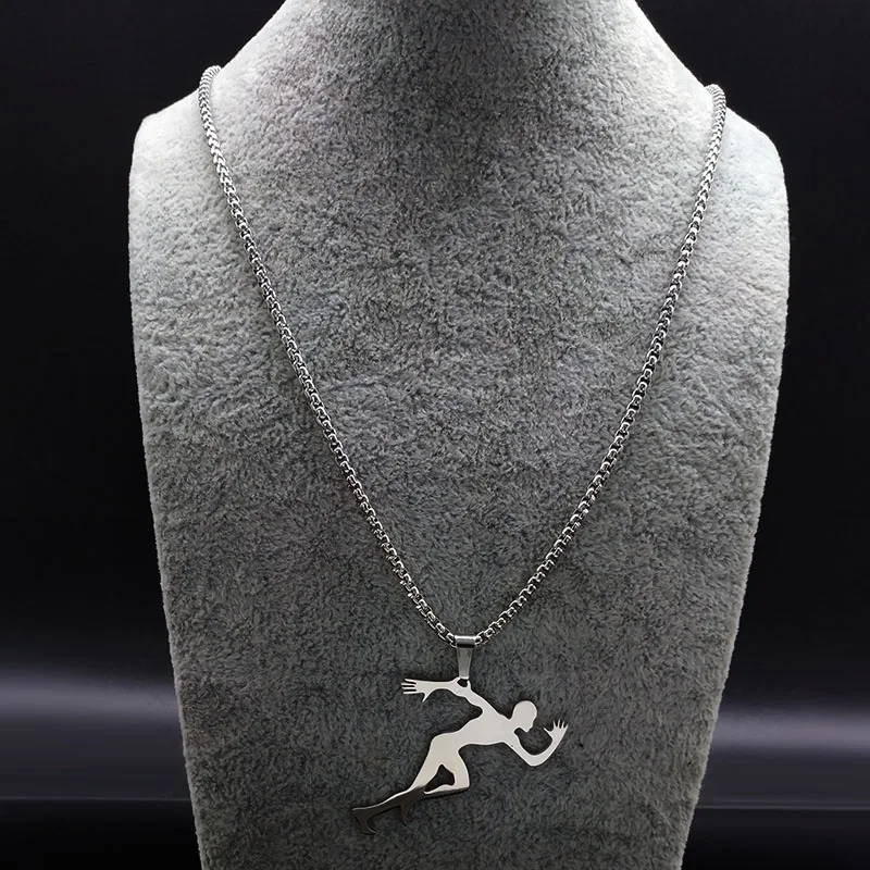 2026 Runner Stainless Steel Necklaces & Pendants for Women Big Long Silver Color Necklaces Pendants Jewelry colgante N1362S01
