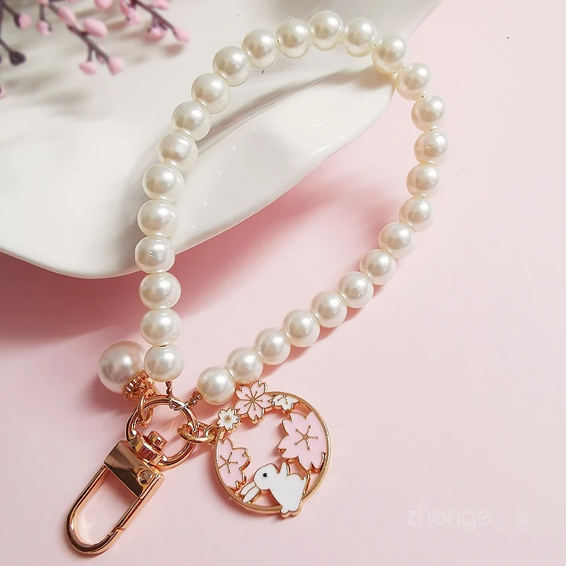 

Маленькая подвеска для благовоний, полый кролик, гирлянда, жемчужная цепочка, ремешок на запястье, украшенная бусинами, строп для IPhone