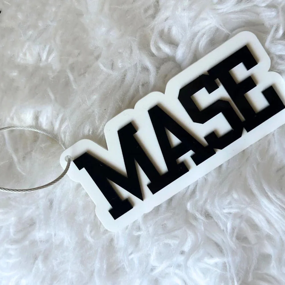 Custom acrylic keychain name tag kids sports bag name tag athletic bag tag boys backpack name tag boy name keychain image 3
