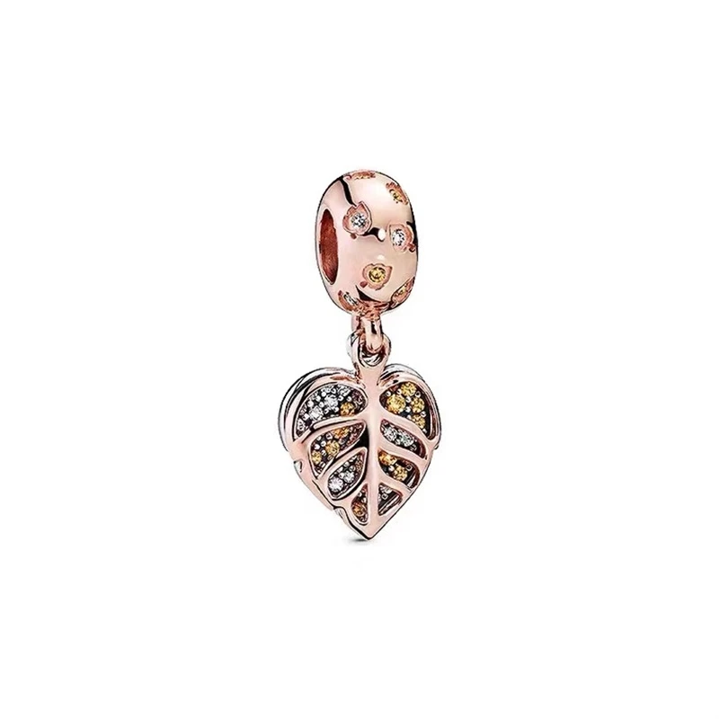 Rose Gold Plated Heart & Mum，Feather，Graduation Cap Dangle Charm Bead Fit Original 925 Sterling Silver European Bracelet Jewelry