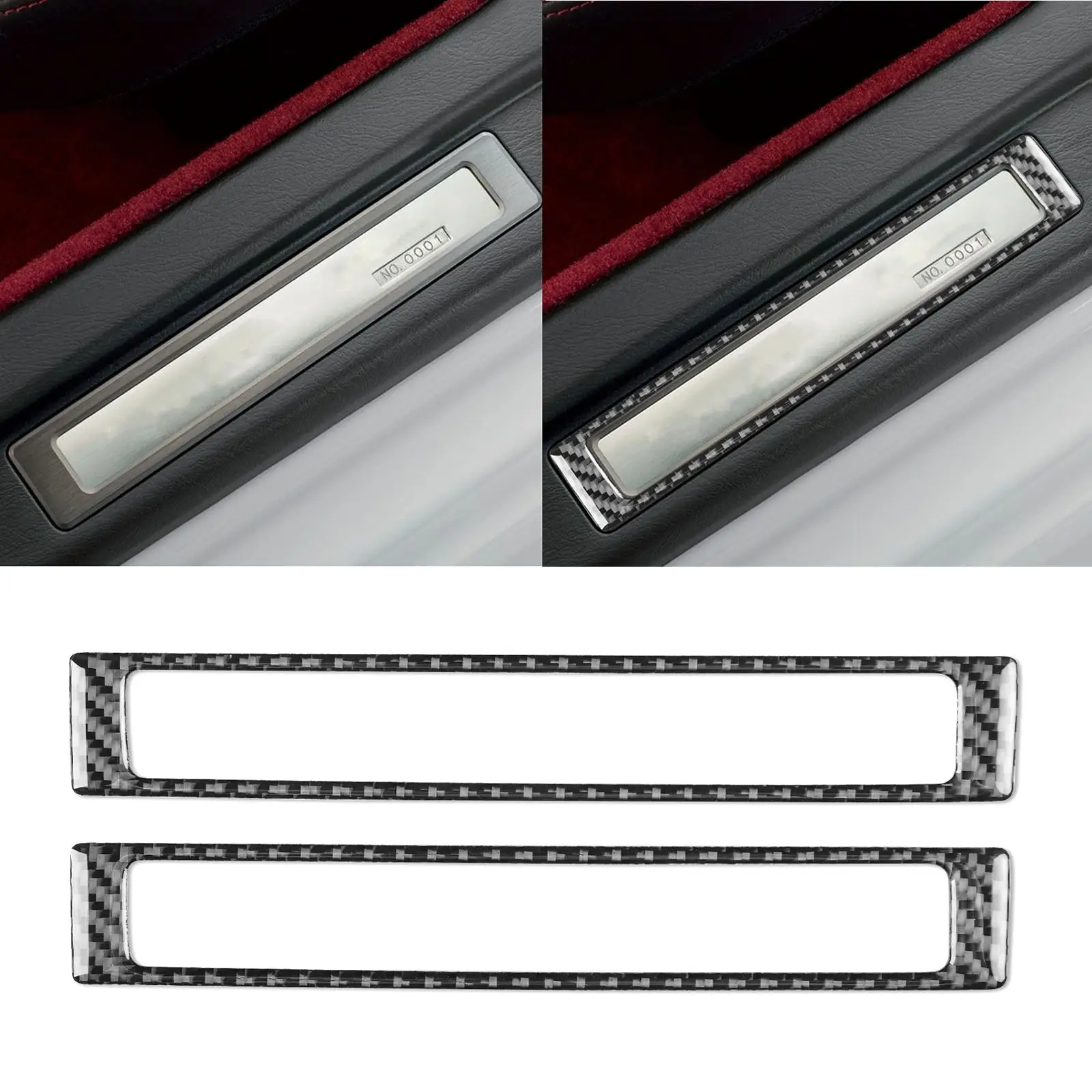 2Pcs Door Sill Accent Cover Trim Carbon Fiber for Honda S2000 Sturdy