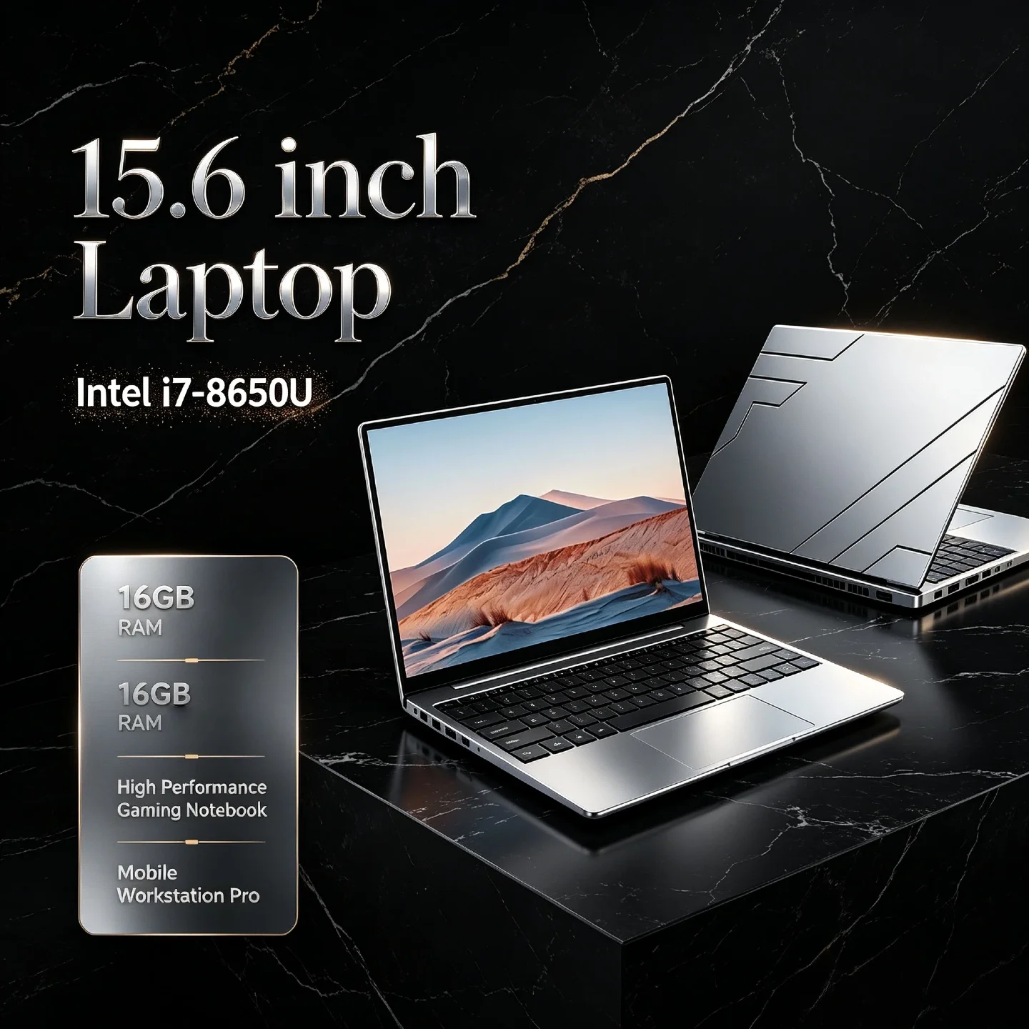 Intel i7 8650U 32GB DDR4 1TB 2TB SSD 15.6 Inch Laptop 1920x1080 Gamer Office Study PC 2026 High Performance