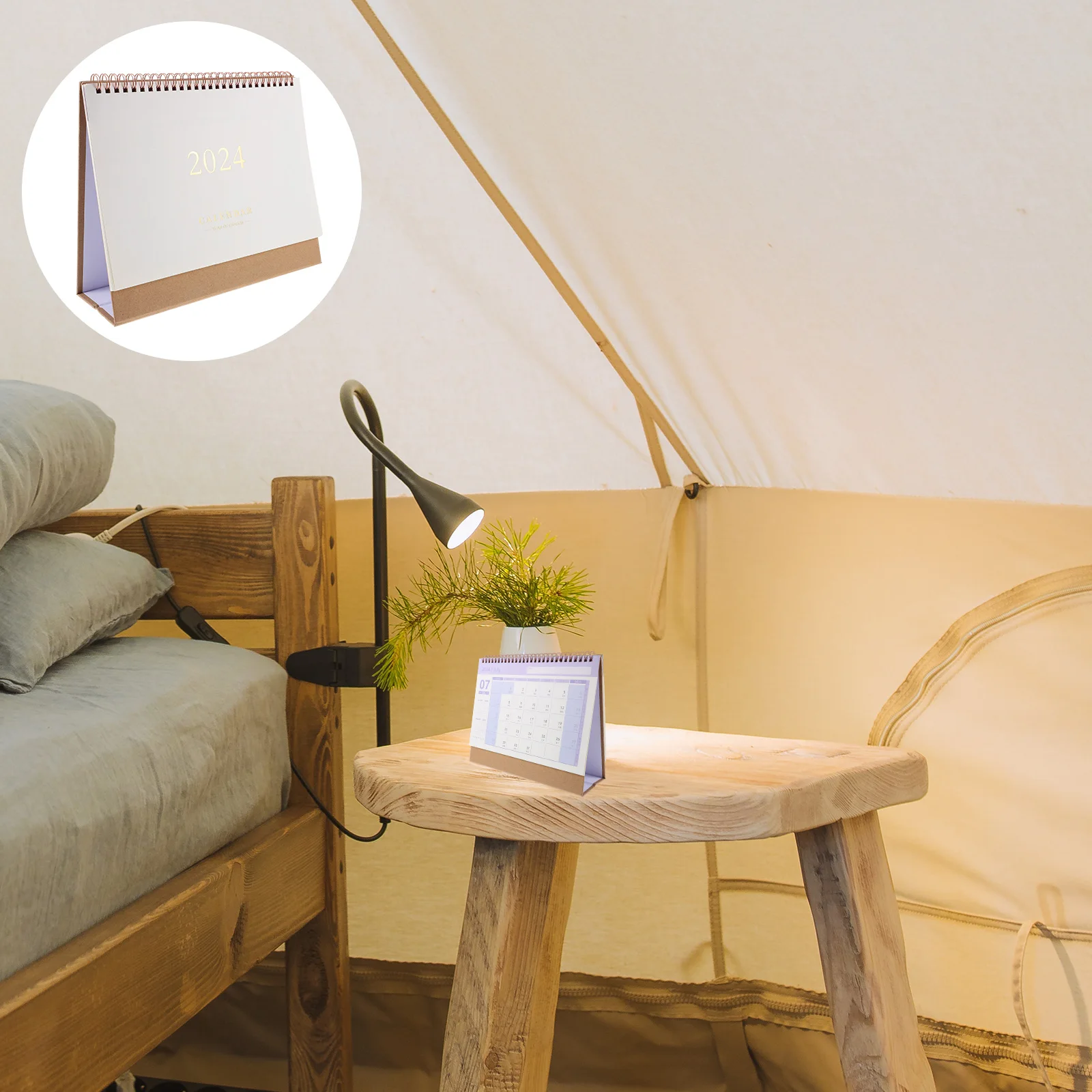 

Desk Calendar Cute Small Stand up for Blank Golden Office Desktop Decor Large Daily