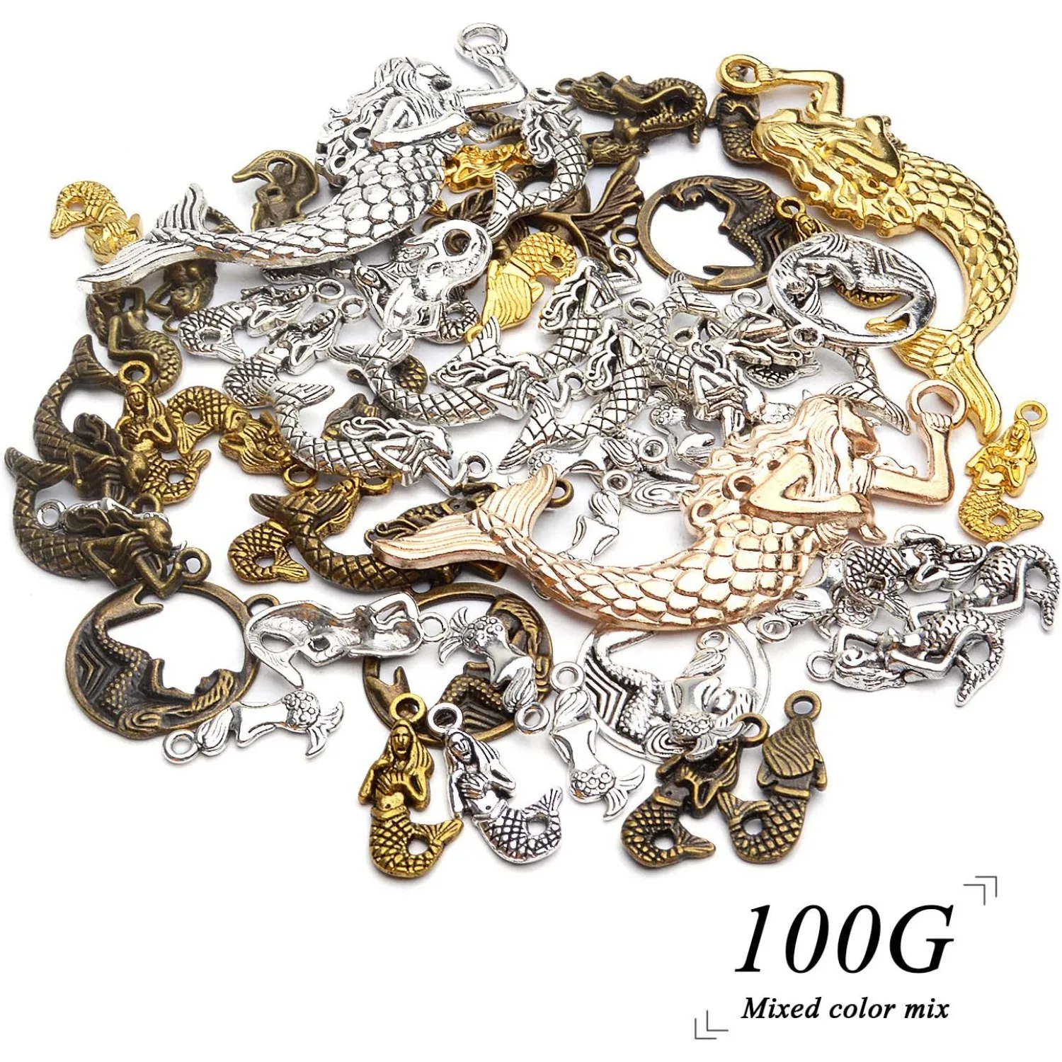 100 جرام مختلط حورية البحر سحر سبيكة سحر قلادة التبتية ل سوار ذاتي الصنع قلادة صنع المجوهرات النتائج لوازم الحرفية