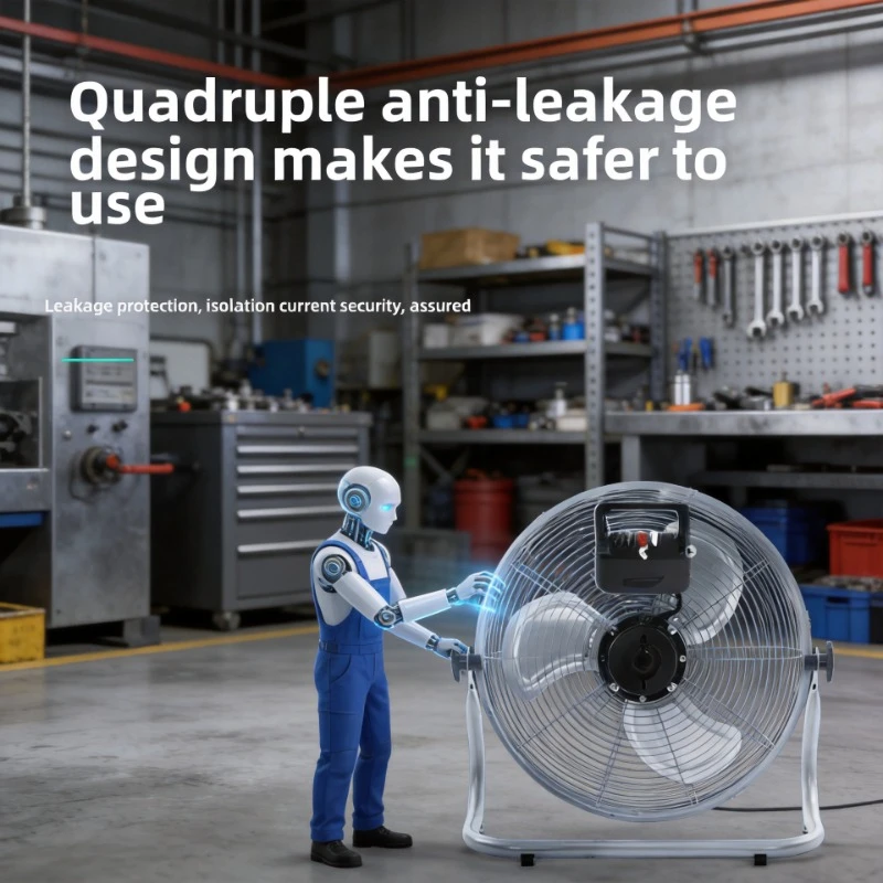 Rechargeable High Power Industrial Floor Fan Strong Wind Portable Electric Fan For Factory Workshop