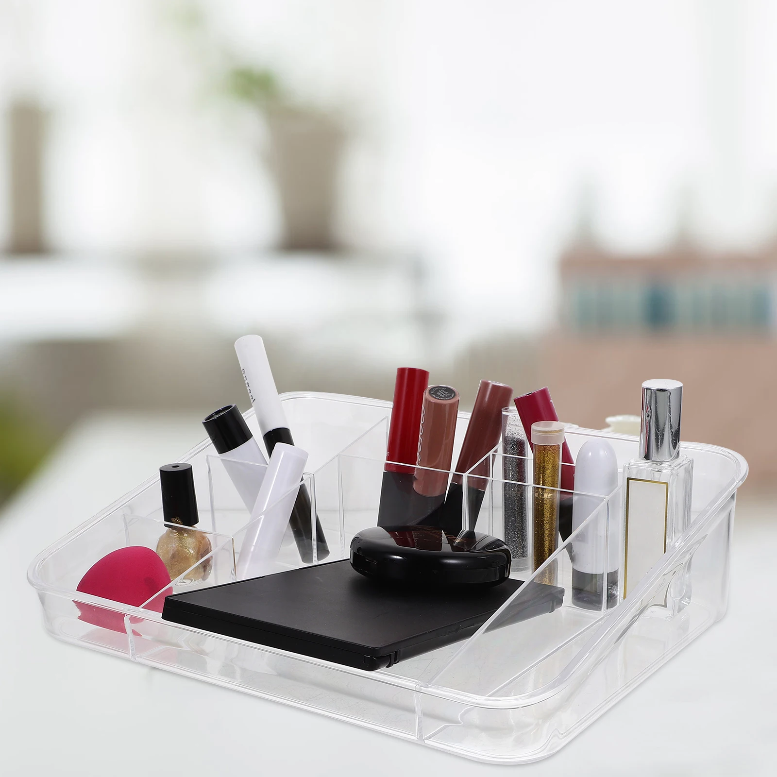 

Transparent Makeup Cosmetics ganizers Storage Container ganizer Vanity Desktop Storage Box Clear