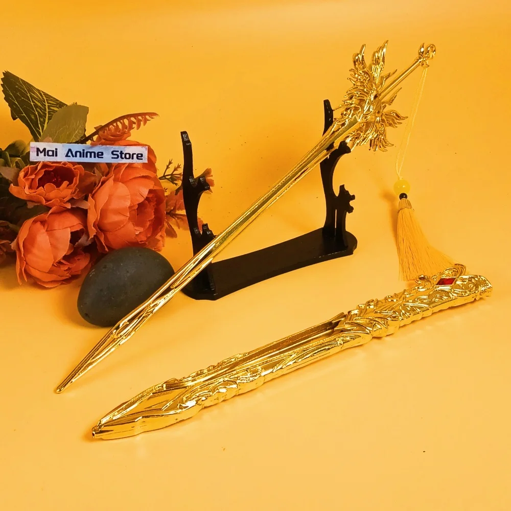 11.6 بوصة الروح لاند كاتانا الأصلي الساموراي صابر أنيمي تأثيري الدعامة الرمح معدن النينجا الحجم الحقيقي اليابانية كاتانا لعبة غير حادة هدية