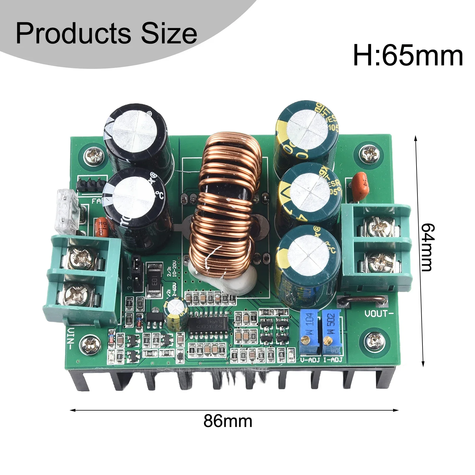 1200W DC-DC Converter 10-60V To 12-80V 20A Step Up Power Supply Adjustable Voltage Current Boost Board For Industrial Electronic