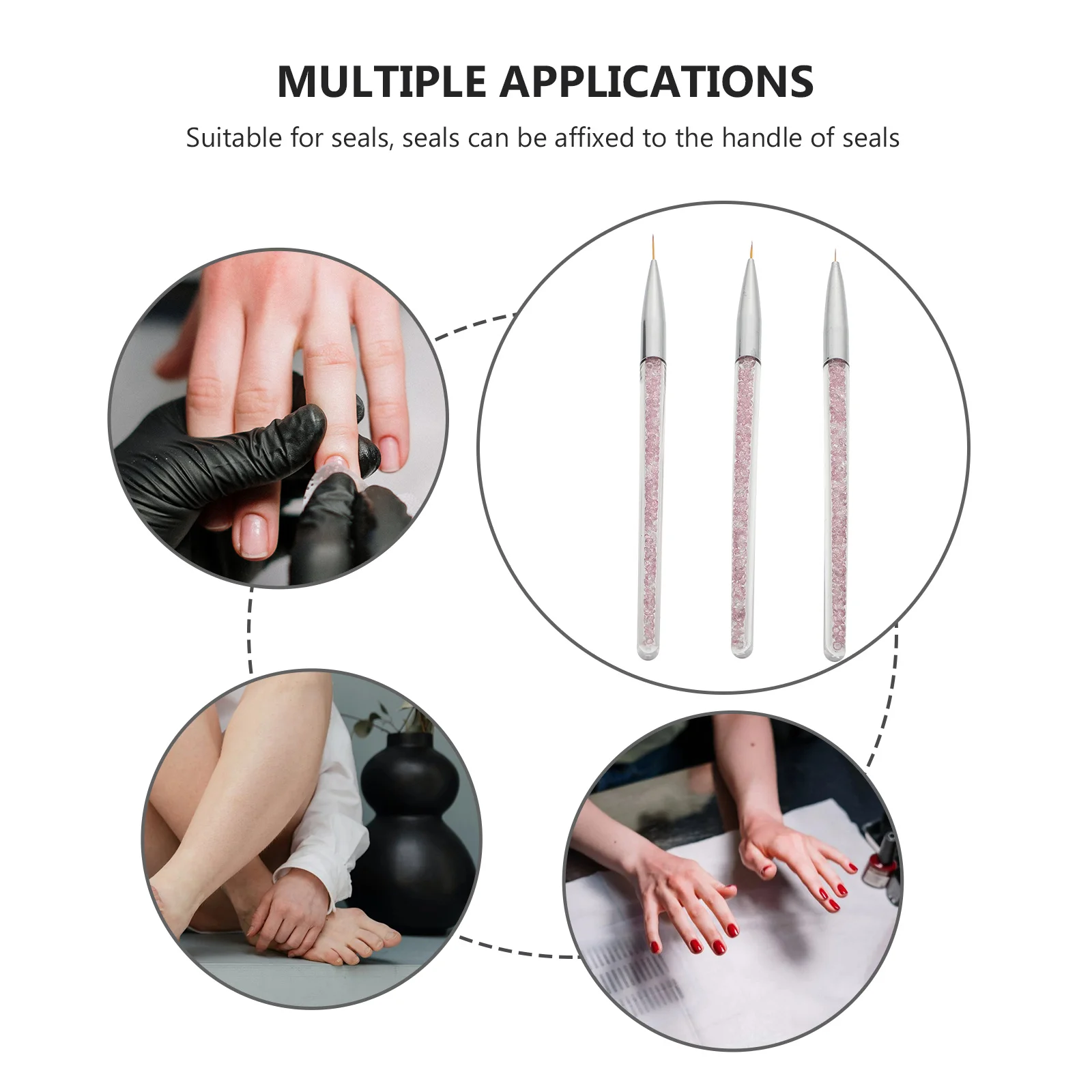 

3Pcs Nail Line Drawing Brushes Nylon Wool Manicure Pens Nail Art DIY Drawing Tools Professional Salon Essential