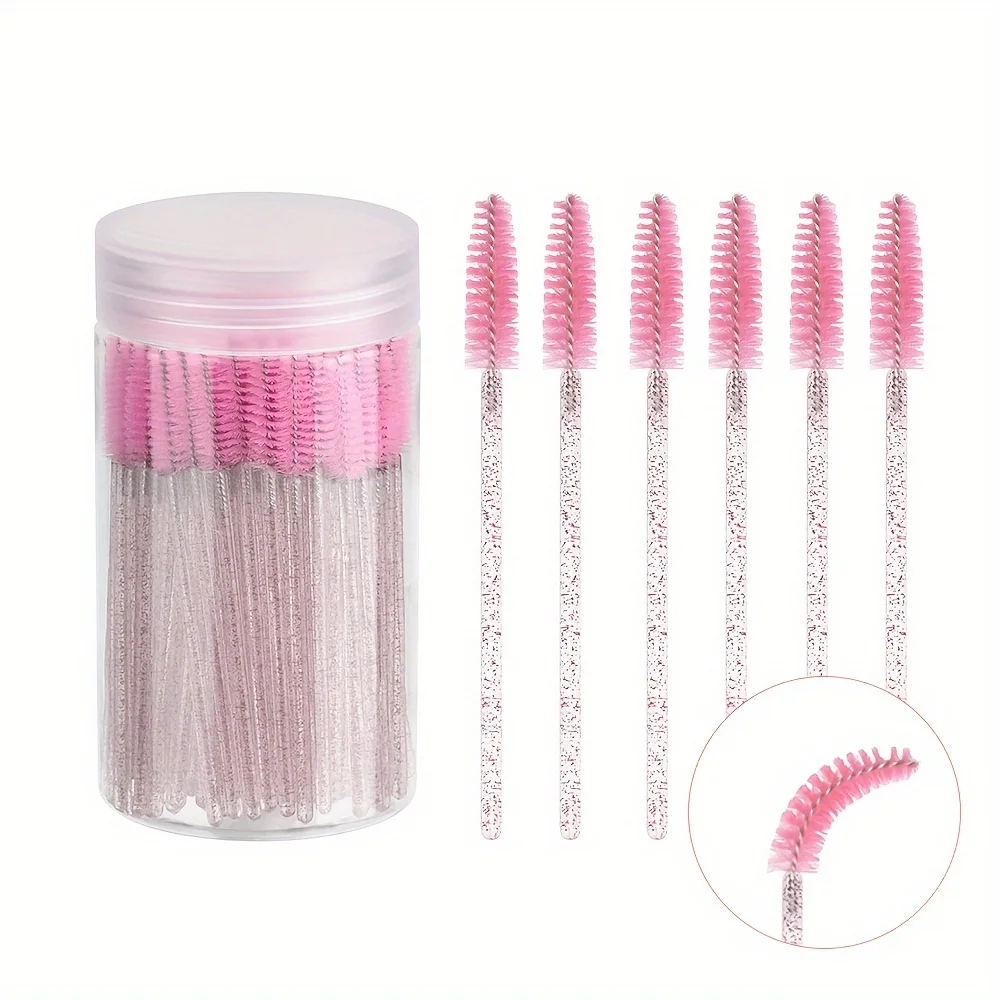 100pcs Disposable Eyelash Brushes, Adjustable Mascara Wands Makeup Applicator, Lash Spoolies Brushes for Eyelash Extensions and Eyebrows - Detail 1