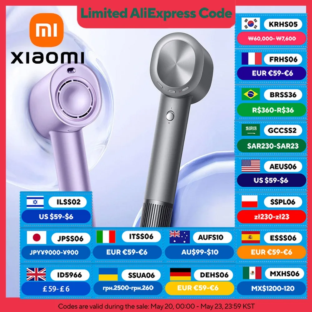 

XIAOMI MIJIA High Speed Water Ion H701 Hair Dryers Professional Hair Care Quick Dry Negative Ion 65m/s 110000Rpm 220V CN Version