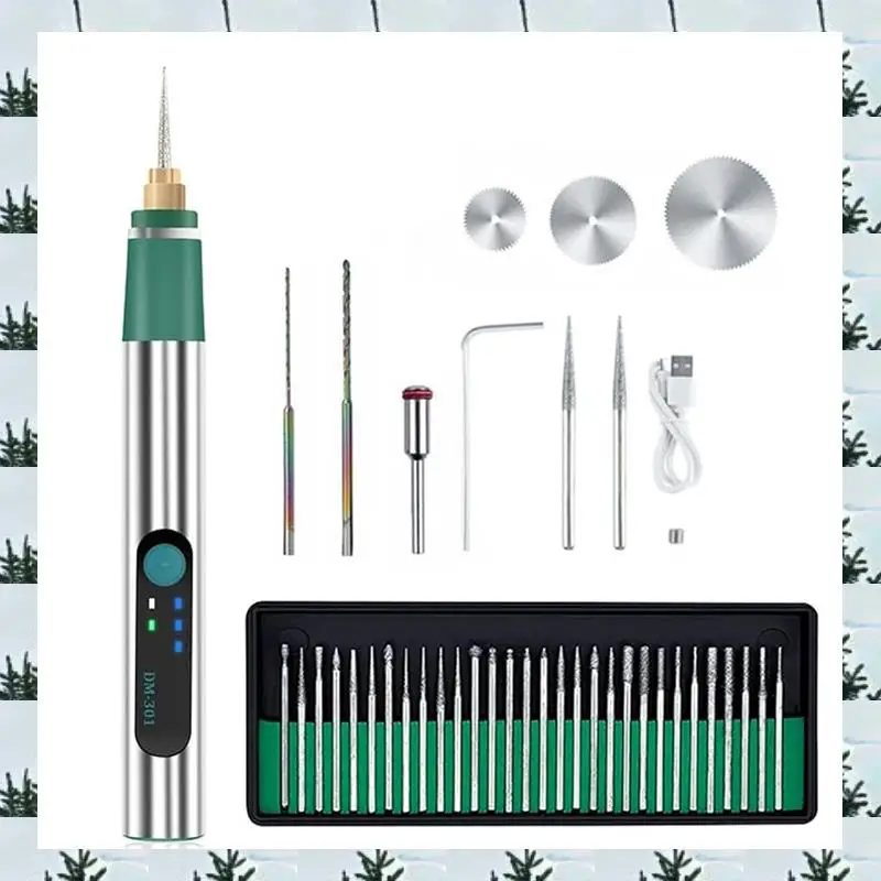 ABLG 1Set Engraving Tool Cordless Electric Engraving Pen Portable Artisan Pen For Metal, Wood And Plastic