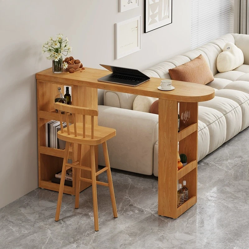 

Solid wood bar counter table, household high table, balcony, leisure small bar, living room cabinet