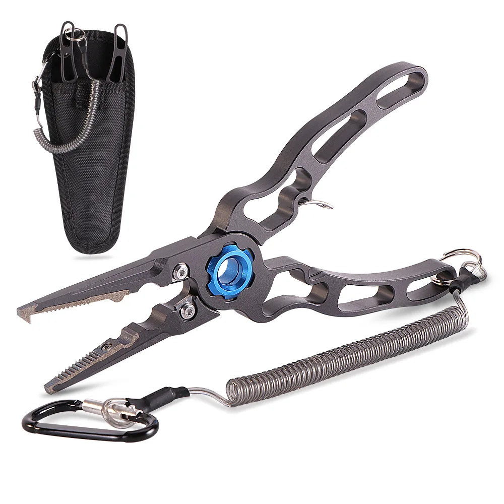 Aluminum Lightweight Fishing Pliers with Comfortable Handle and Multi-function Salt Water Protection