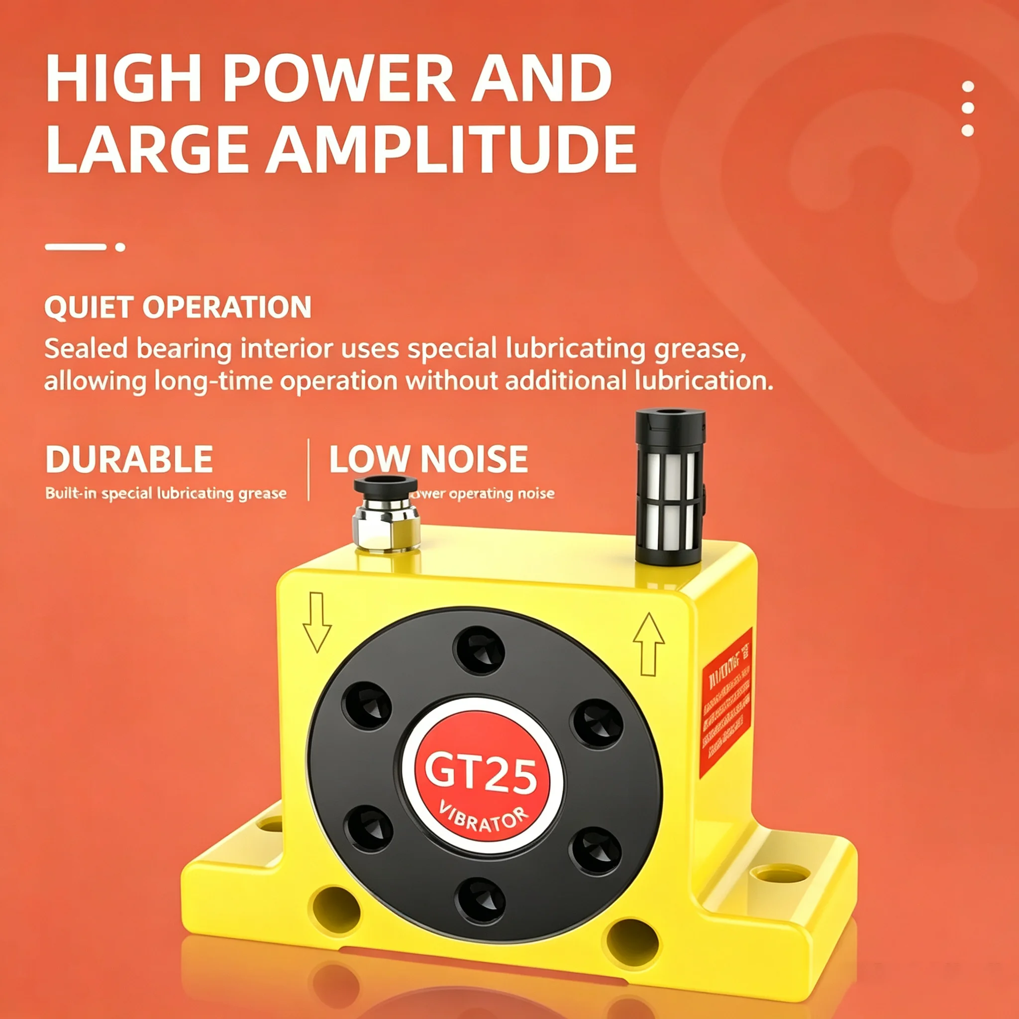 Pneumatic Vibrator GT8/GT16 Air‑Turbine Vibrator, Industrial Unloading Oscillator GT40 GT48 GT60