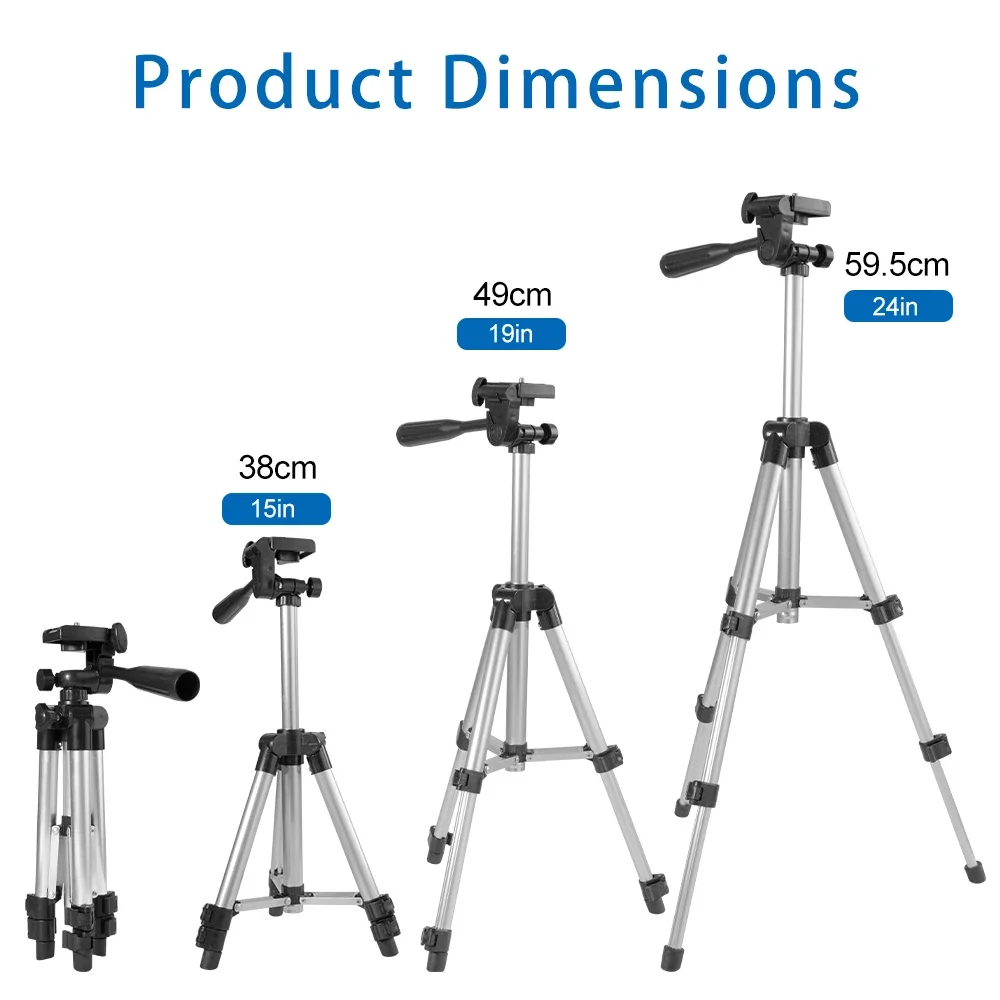 Adjustable Photography Tripod Light Stand Professional Video Recording Camera Holder with Screw Head for Studio Photography