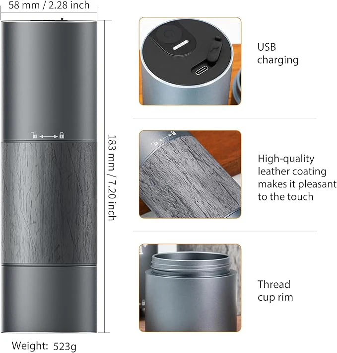 工場卸売価格家庭用商業ミニ電気コーヒーグラインダー USB 充電式電気