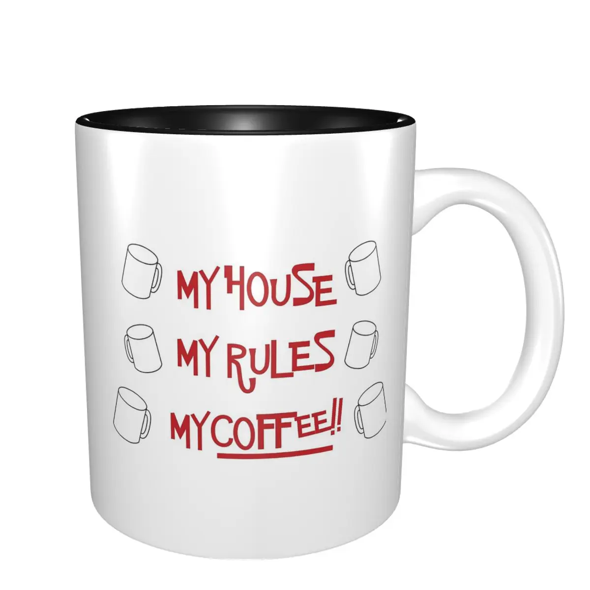Knives Out My House My Rules My Coffee Mug Funny Ceramic Coffee Cups Tea Mugs Milk Cup Drinkware Gifts for Friends