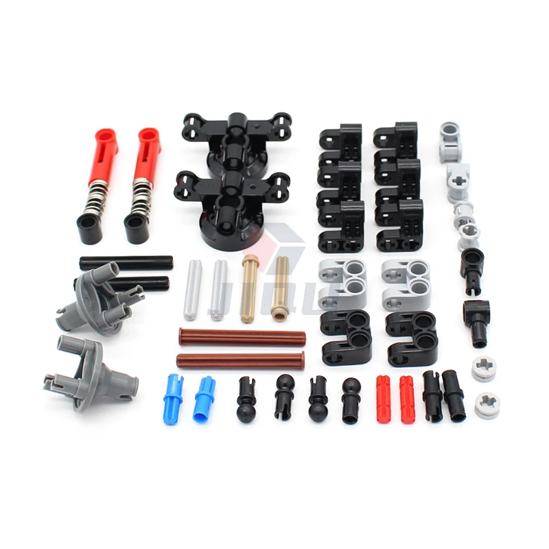 42 Pcs High-Tech Parts Suspension Shock Absorber Axle Pin MOC Kit Building Blocks Compatible Technical Car Steering Bricks Toys