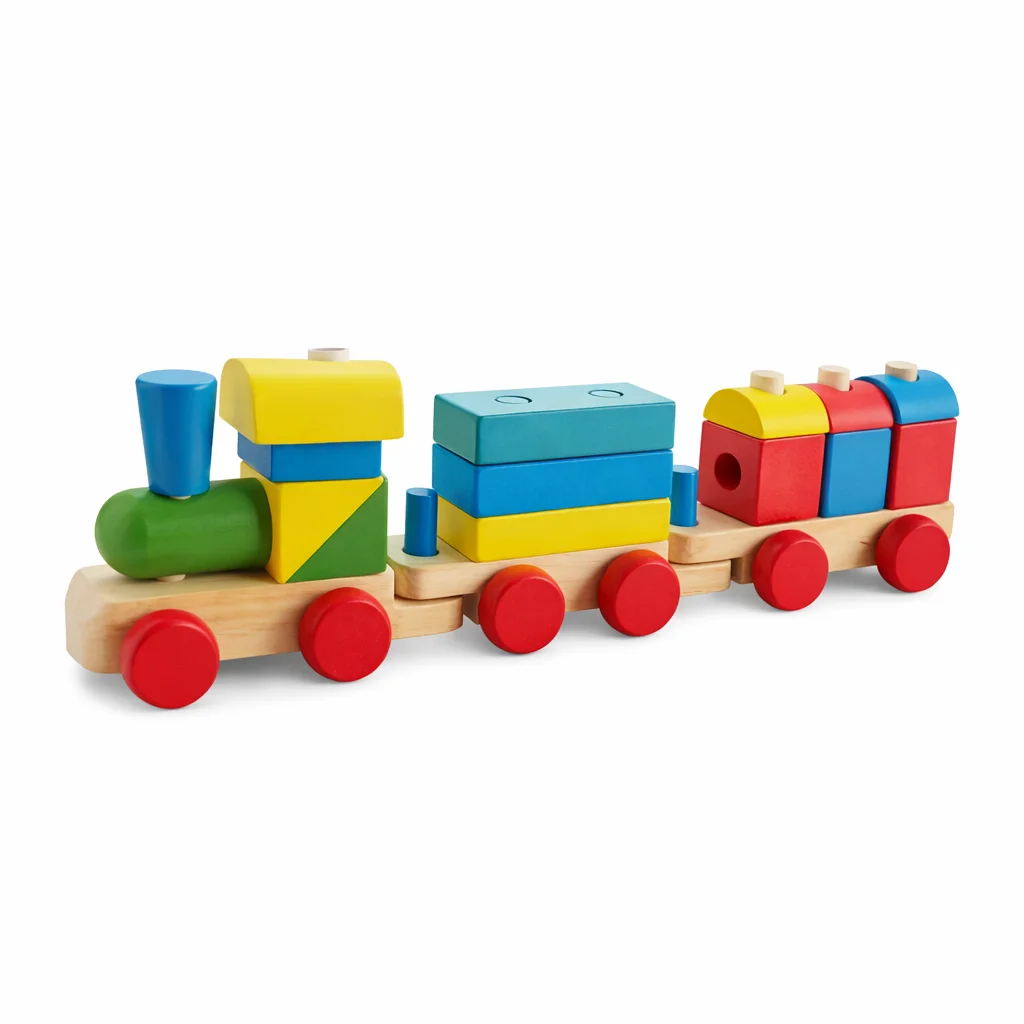 

Деревянная игрушка-сортер с 4 колонками, геометрические строительные блоки, 3-секционный поезд на колесиках, развивающие игрушки и подарки