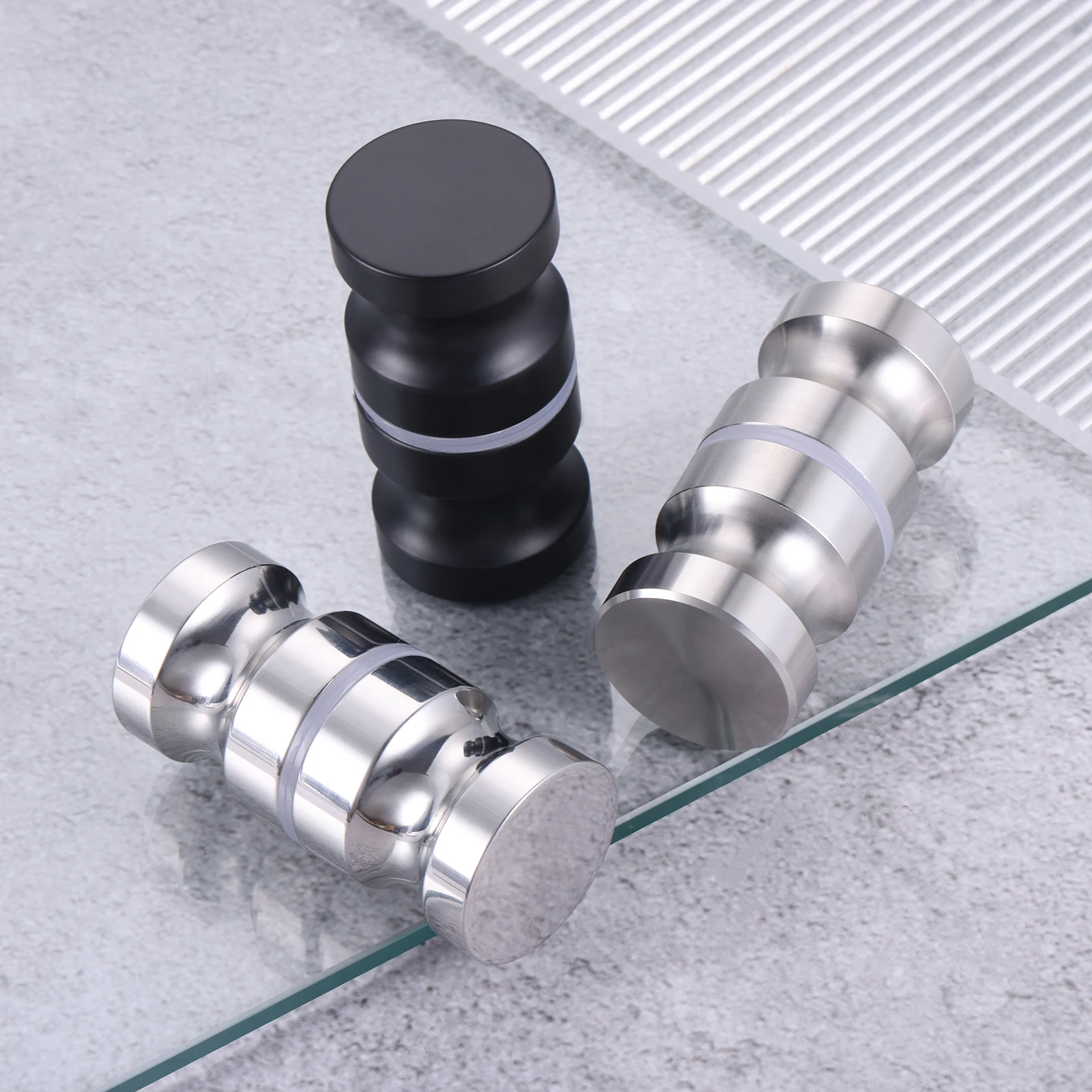 1pc Stainless Steel 304 Glass Door Knob Bathroom Shower Cupboard Cabinet Doors Handle 62 x 30mm for 6-18mm Thickness Glass