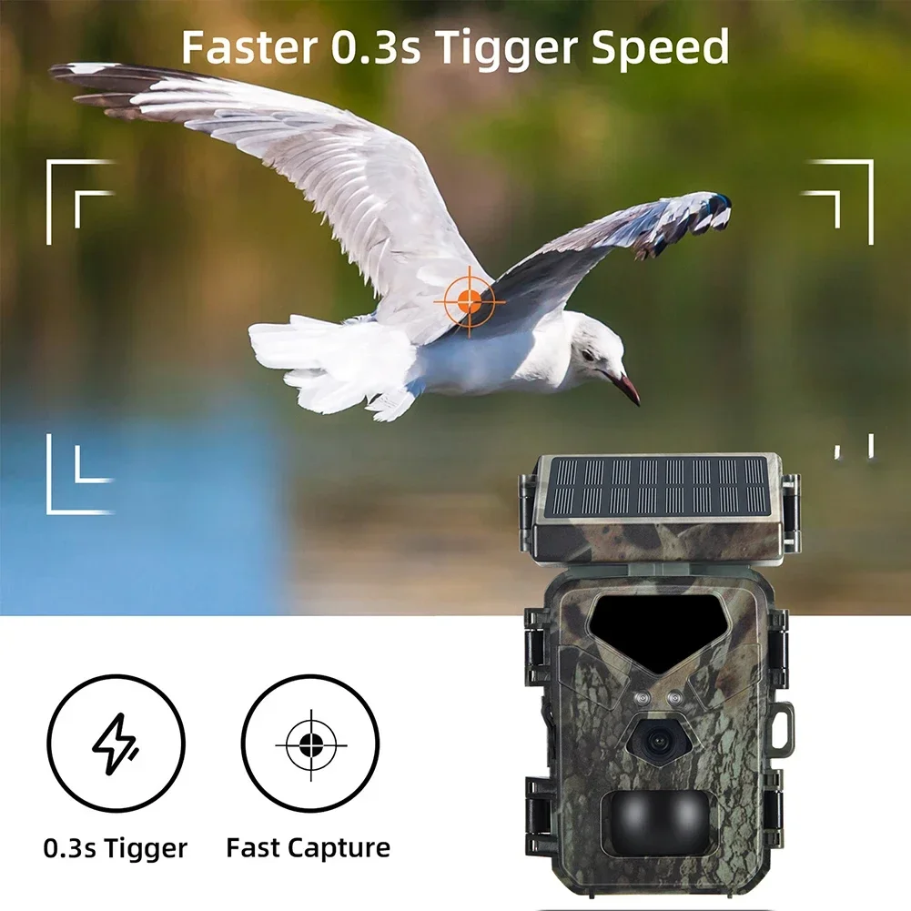 

Solar Powered Rechargeable Night Vision Trail Camera 20MP Hunting Camera 20/16/12MP JPEG Outdoor Hunting Accessories Durable