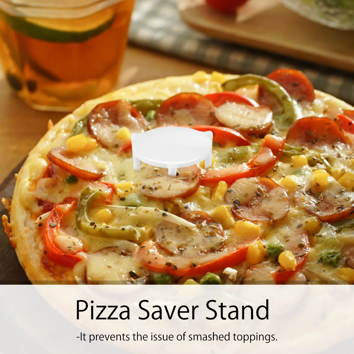 

100pcs Pizza Stand Tripod Plastic Stackable Support Frame For Restaurant Home Use Prevents Smashed Toppings Reinforces Pizza Box