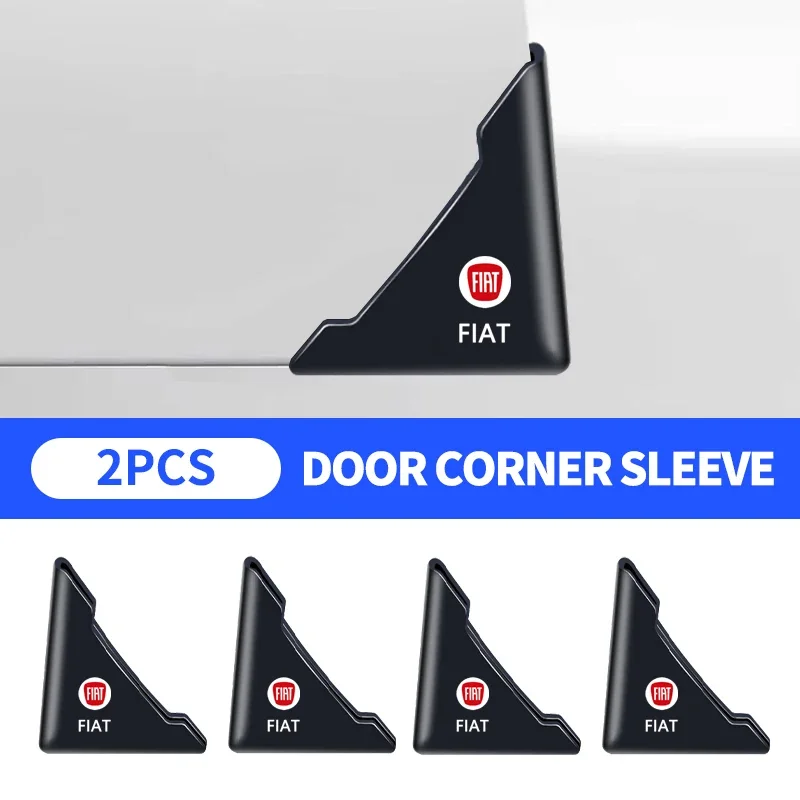 2pcs Auto Logo Car Door Guard Edge Corner Protector For Fiat JUNTO abarth 500 stilo ducato palio bravo doblo Egea Accessories