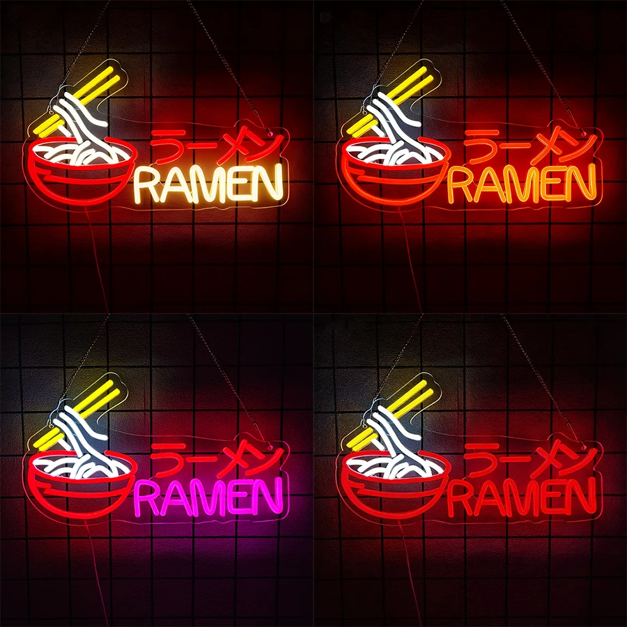 Ramen Neon Sign Noodle LED Light for Wall Décor Restaurant Ramen Shop LED Neon Lights USB Powered Neon Art Signs Decor